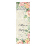 English Rose, Peach & Silver Wedding Favour Tag business cards