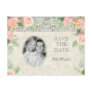 English Rose & Silver Save the Date Postcard