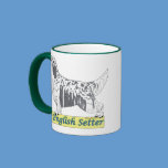 English Setter- blue and orange belton mugs