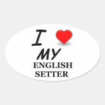 English Setter Oval Stickers
