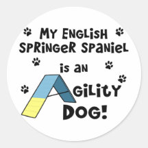 English Springer Spaniel Agility Dog Stickers
