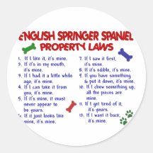 ENGLISH SPRINGER SPANIEL Property Laws 2 Round Stickers