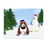 English Springer Spaniel Winter Scene Post Card