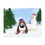 English Springer Spaniel Winter Scene Post Card