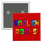 English Teacher Gifts "English Rocks!" Pins