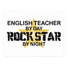 English Teacher Rock Star Post Card