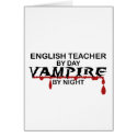 English Teacher Vampire by Night cards