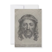 Engraved Face of Jesus Christ by Claude Mellan Custom Invitations