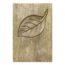Engraved leaf photo art