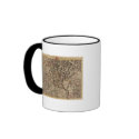 Engraved map of Rhine River Valley mugs