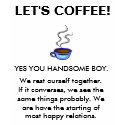 ENGRISH: Let's coffee! ladies' version. t-shirts