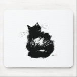 Enigmatic Black Cat Mouse Mat