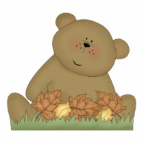 enjoying autumn teddy bear photo cut out
