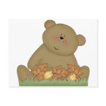 enjoying autumn teddy bear postcards