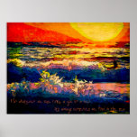 ENORMOUS WAVE PRINT (with quote from e e cummings)