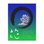 Enso circle and Zen wisdom by Ryokan postcards