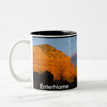 Enter Name Moonrise Glowing Red Rock Mug