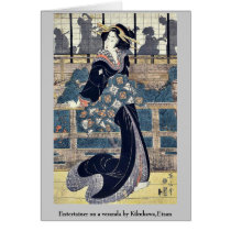Entertainer on a veranda by Kikukawa,Eizan Card
