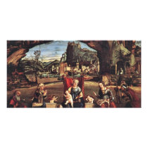Enthroned Madonna And John The Baptist On The Left Picture Card