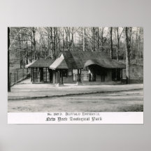 Entrance, Zoological Park, NY 1906 Vintage Poster