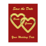 Entwined Gold Hearts Bride and Groom postcards