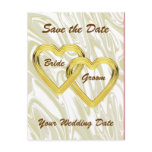 Entwined Gold Hearts Bride and Groom postcards