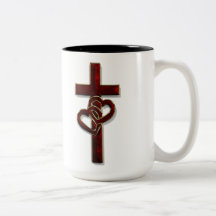 Entwined Hearts Cross Mug