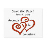 Entwined Hearts Save the Date Postcard (White)