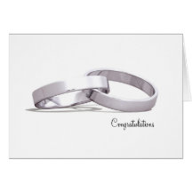Entwined Rings Silver - Congratulations cards