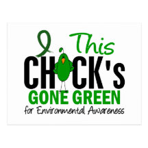 ENVIRONMENTAL Chick Gone Green Postcards