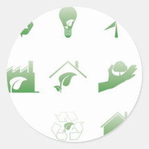 environmental icons 4 round sticker