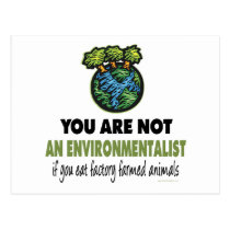 Environmentalist = Vegan, Vegetarian postcards