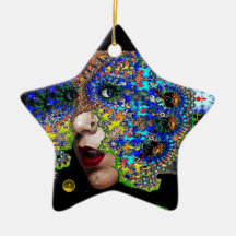 EPHEMERAL , Yellow Topaz , Blue Sapphire Star Christmas Tree Ornaments
