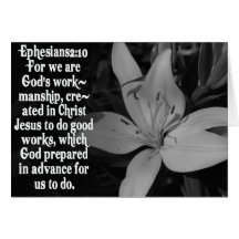EPHESIANS 2:10 BIBLE SCRIPTURE QUOTE GREETING CARDS