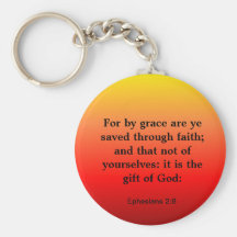 Ephesians 2:8 button keychain