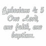 Ephesians 4: 5"One Lord, one faith, one baptism." Embroidered Hoodie