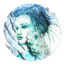 Ephyra "Daughter of Oceanus" Round Stickers