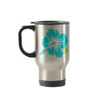 "Epic Hibiscus" in Brown/Turq Travel Mug