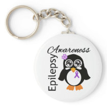 Epilepsy Awareness Penguin Keychain