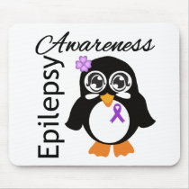 Epilepsy Awareness Penguin Mousepad