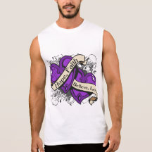 Epilepsy Hope Faith Dual Hearts Sleeveless Tee