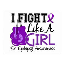 Epilepsy I Fight Like A Girl 15.5 Postcards