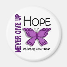 Epilepsy Never Give Up Hope Butterfly 4.1 Refrigerator Magnet