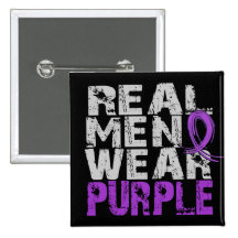 Epilepsy Real Men Wear Purple Button