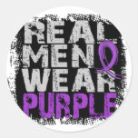 Epilepsy Real Men Wear Purple Round Sticker