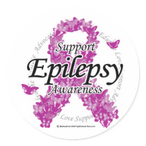 Epilepsy Ribbon of Butterflies Sticker