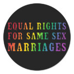 Equal Rights for Same Sex Marriages stickers