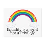 Equality is a right not a privilege postcards