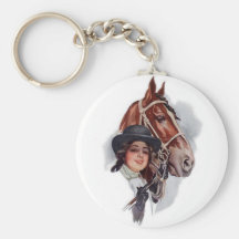 Equestrian Woman Keychains