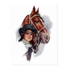 Equestrian Woman Postcards